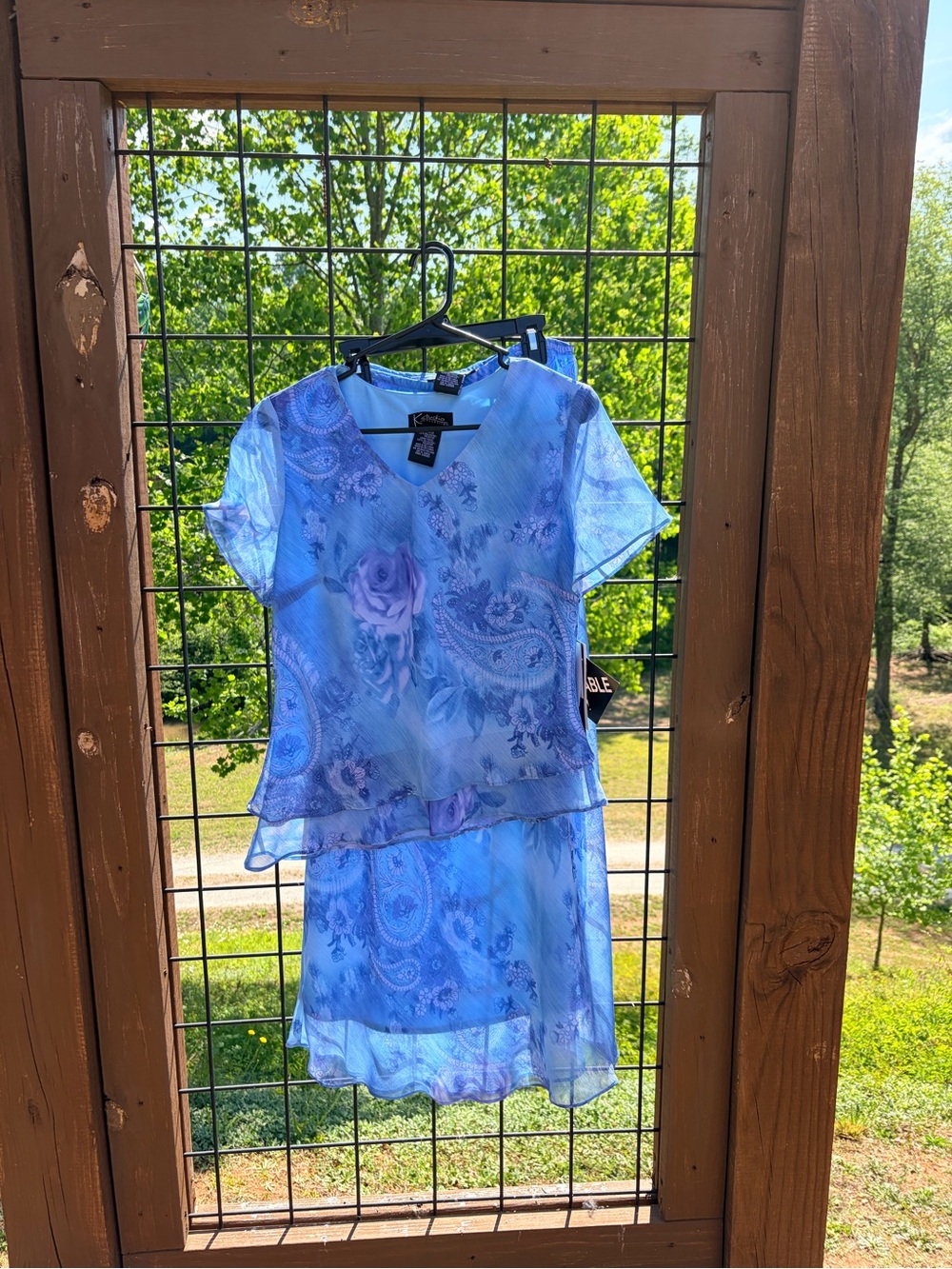 Blue Floral Paisley Layered Maxi Dress - Unknown Brand